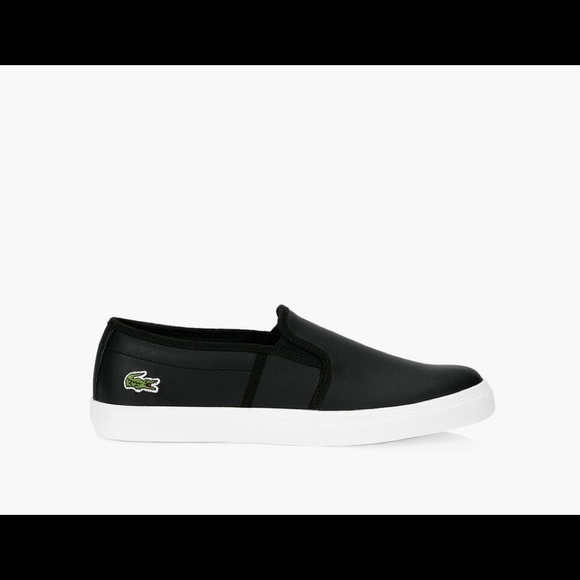 Lacoste Black Leather Slide on Sneakers - Picture 2 of 3